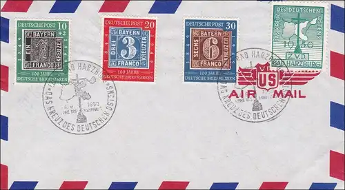 Lufpostbrief mit Sonderstempel Kreuz des Ostens - Bad Harzburg 1950