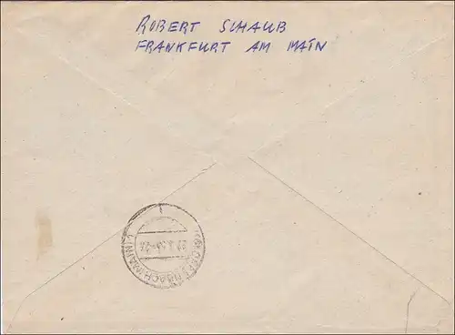 1953 Frankfurt nach Offenbach, Sonderstempel internat. Automobilausstellung