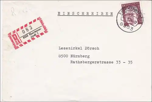 Einschreiben Ebermannstadt nach Nürnberg - Einzelfrankatur 190