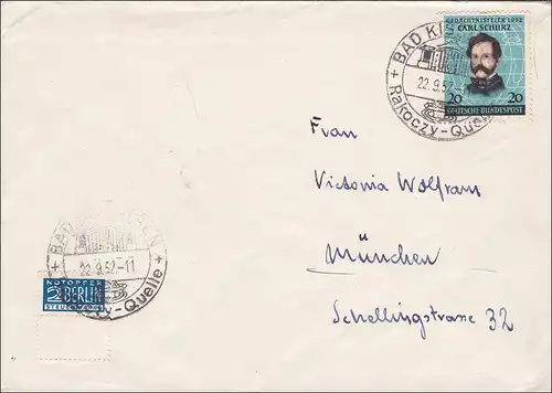 Lettre de Bad Kissingen 1952.