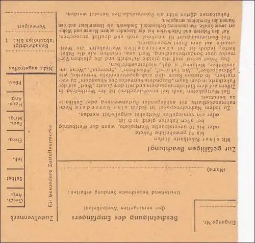 Paketkarte aus Wallersdorf nach Passau 1951 - EF