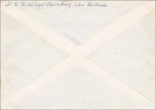 Brief aus Obernburg über Korbach nach Hamburg 1959