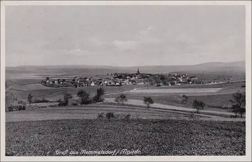 Carte de vue Memmelsdorf/Mainfranken vers Autriche 1955