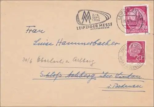 Brief von der Leipziger Messe 1956, Mischung DDR - BRD Marken