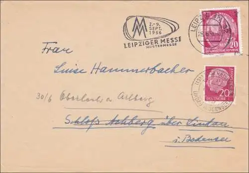 Lettre de la foire de Leipzig 1956, Michschutz DDR - RFA Marches