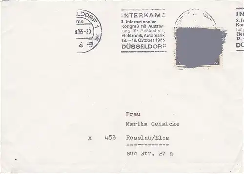 Guerre postale de 1965 - Düsseldorf à Rosslau