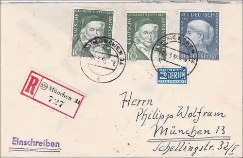 Lettre recommandé de Munich 1955. ..