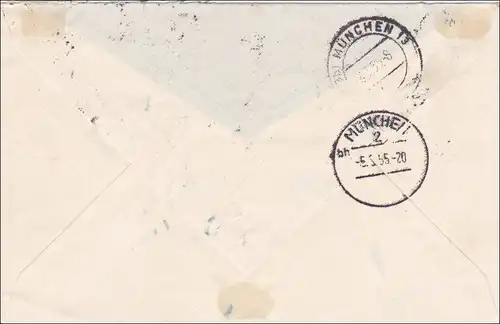 Lettre recommandé de Munich 1955. ..