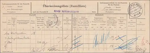 Überweisungsliste 1965 Heppenheim/Bergstrasse
