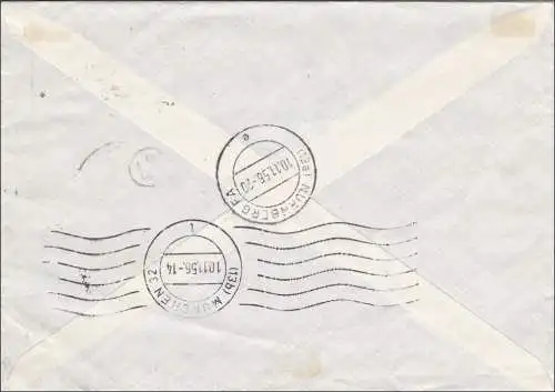 Lettre d'Eilbotenschrift de Munich à Nuremberg 1956