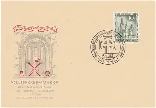 FDC Brief 1953 - Kaiser Wilhelm Gedächtniskirche