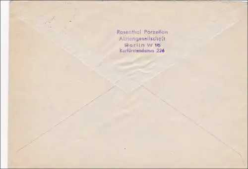 Lettre de l'Aéroport 1954 à Waldershof