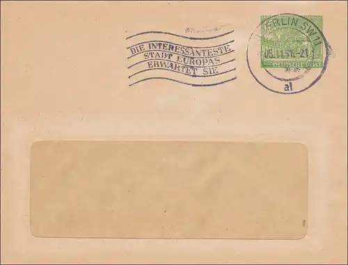 Lettre de Berlin Wasserwerke 1951 - Stamp publicitaire Berlin