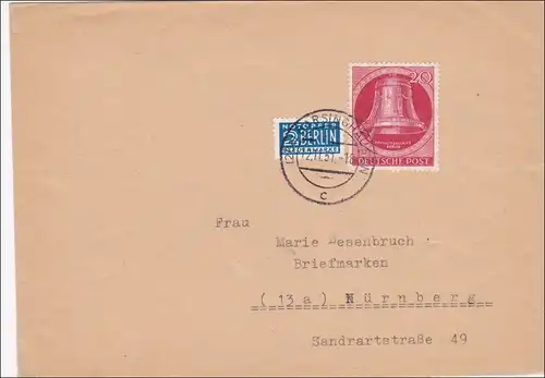 Brief 1951 nach Nürnberg