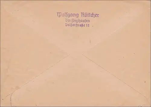 Brief 1951 nach Nürnberg