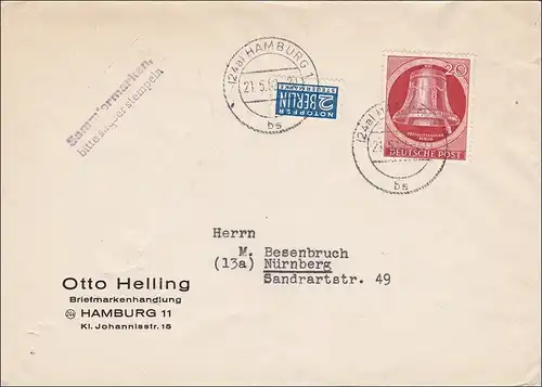 Brief 1952 nach Nürnberg