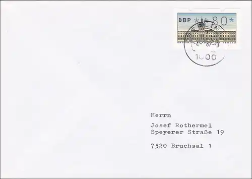 Brief Berlin 1987 nach Bruchsal - 80 Automatenmarke