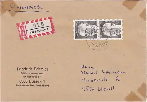 Einschreiben Buseck nach Kassel - 1973 - 2x 110Pfg