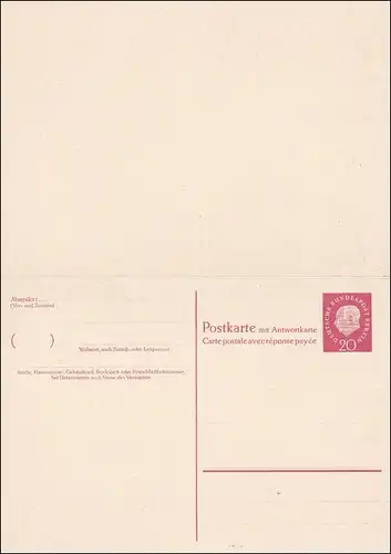 Ganzsache P48 mit Antwortkarte