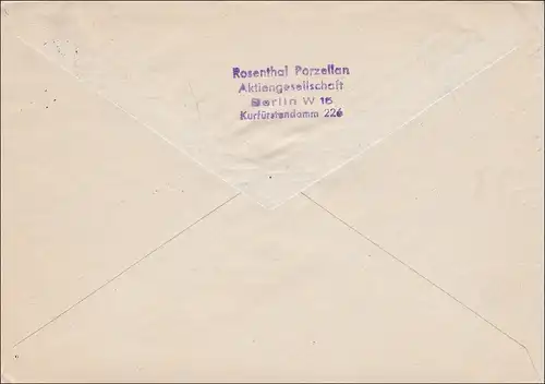Luftpost Brief nach Waldershof 1954