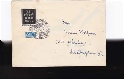 Brief 1954 nach München  aus Bad Kissingen