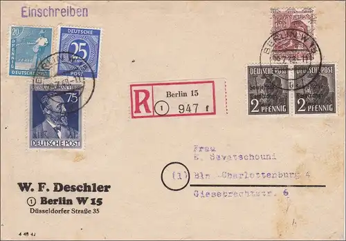 Einschreiben 1948 nach Charlottenburg