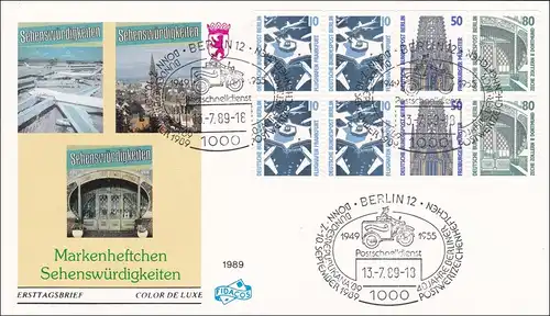 FDC Markenheftchen Sehenswürdigkeiten 1989