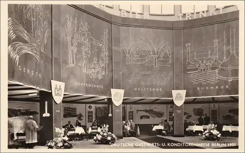 Ansichtskarte Gastwirt- und Konditorenmesse 1951 mit Sonderstempel