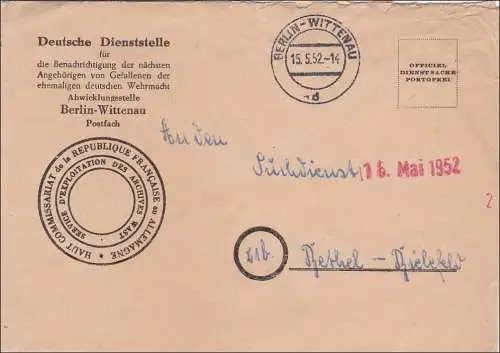 Notification aux familles des disparus 1952, Béthel-Bielefeld