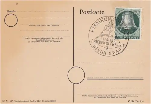 FDC Frieden in Freiheit 1951