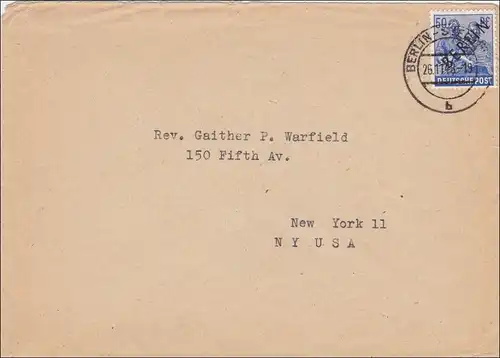 Brief 1948 nach USA