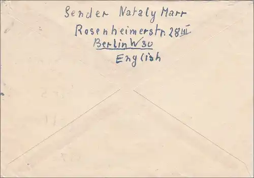 Lettre de Berlin en Suisse en 1949.