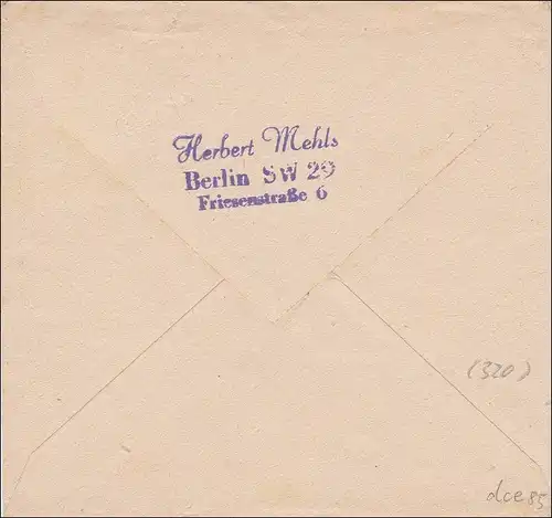 Brief 1949 von Berlin nach Frankreich