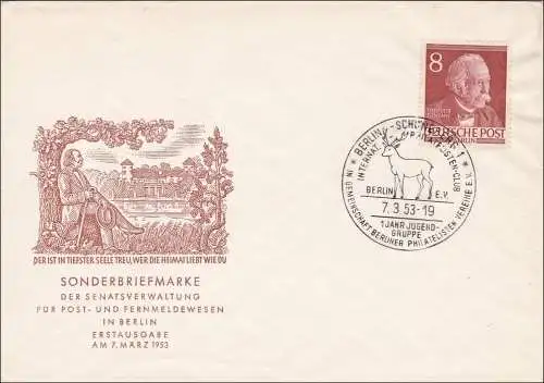 FDC avec cachet spécial Hirsch 1953