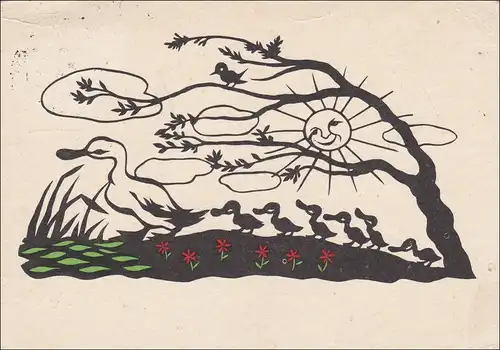 RDA: carte visuelle avec famille de canards 1959