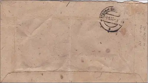 DDR: Eilboten Brief 1953 de Scheeberg à Postsdam