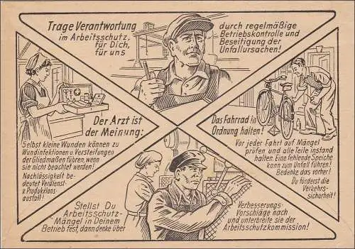 Brief Arbeitschutz-Verkehrserziehung Dresden nach Leipzig 1958, Rückseite