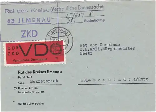 DDR:  1965 ZDD_VD von Ilmenau nach Neustadt a/Rstg