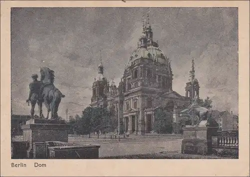 DDR:  1950: Ansichtskarte Berliner Dom - Eckrand Marken