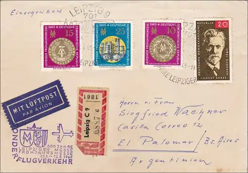 RDA: 1965: lettre recommandée de Leipzig en Argentine