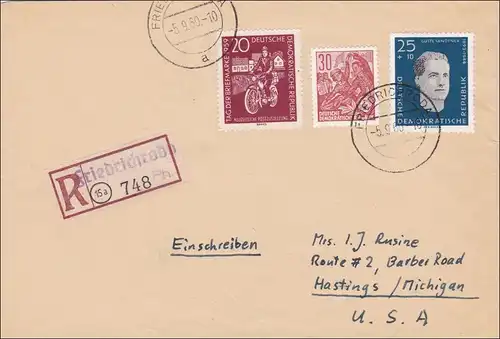 DDR: 1960: Einschreiben von Friedrichsroda nach USA