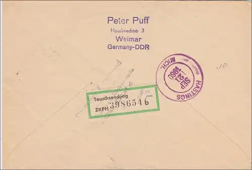 RDA: 1960: lettre recommandée de Friedrichsroda aux États-Unis
