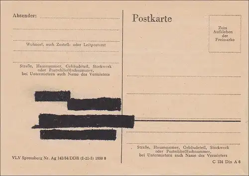 DDR: 1955: Postkarte der Stadt Kirchberg/Sa "Kleine Fälschung"