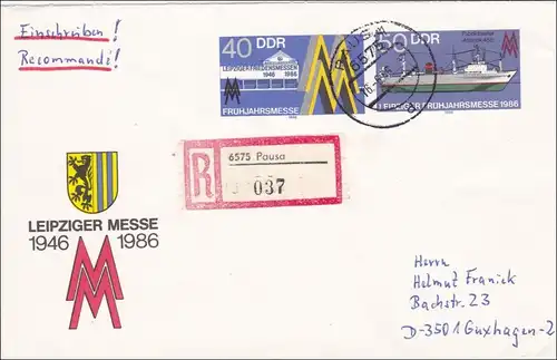 RDA: 1986 - 40 ans de Leipziger Messe, recommandé par Pausa à Guxhagen