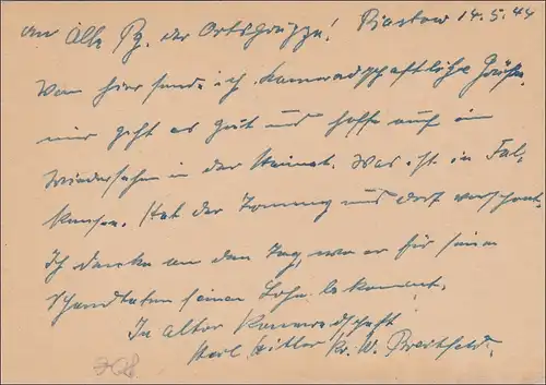 Gouvernement général (GG): WEBESTEMPEL Feldpost Carte Varsovie 1944