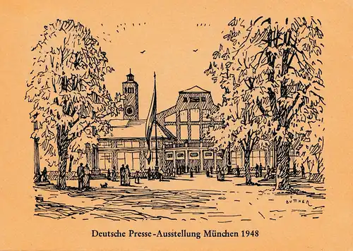 Thematik: Ausstellung: Deutsche Presse-Ausstellung München 1948, Sonderstempel