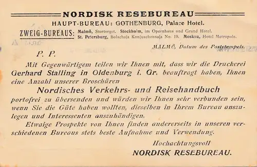 Exposition baltique Malmö 1913 à Francfort: Agence de Voyage Nordique