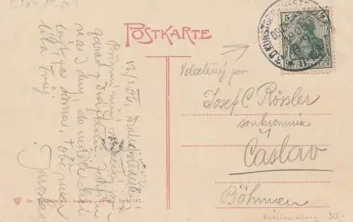 Ansichtskarte Dresden 1909: Stempel: 3. D. Kunstgewerbeausstellung Germania