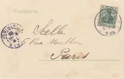 AK München Internat. Automobil Ausstellung Berlin 1906 seltener Stempel