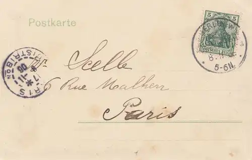 AK Munich Internat. Exposition automobile Berlin 1906 timbre rare